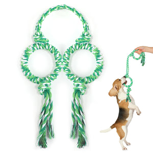 PcEoTllar Dog Toys for Aggressive Chewers, Dog Rope Toy with Metal Rings, Tug of War Rope Dog Chew Toys for Small, Medium and Large Dogs