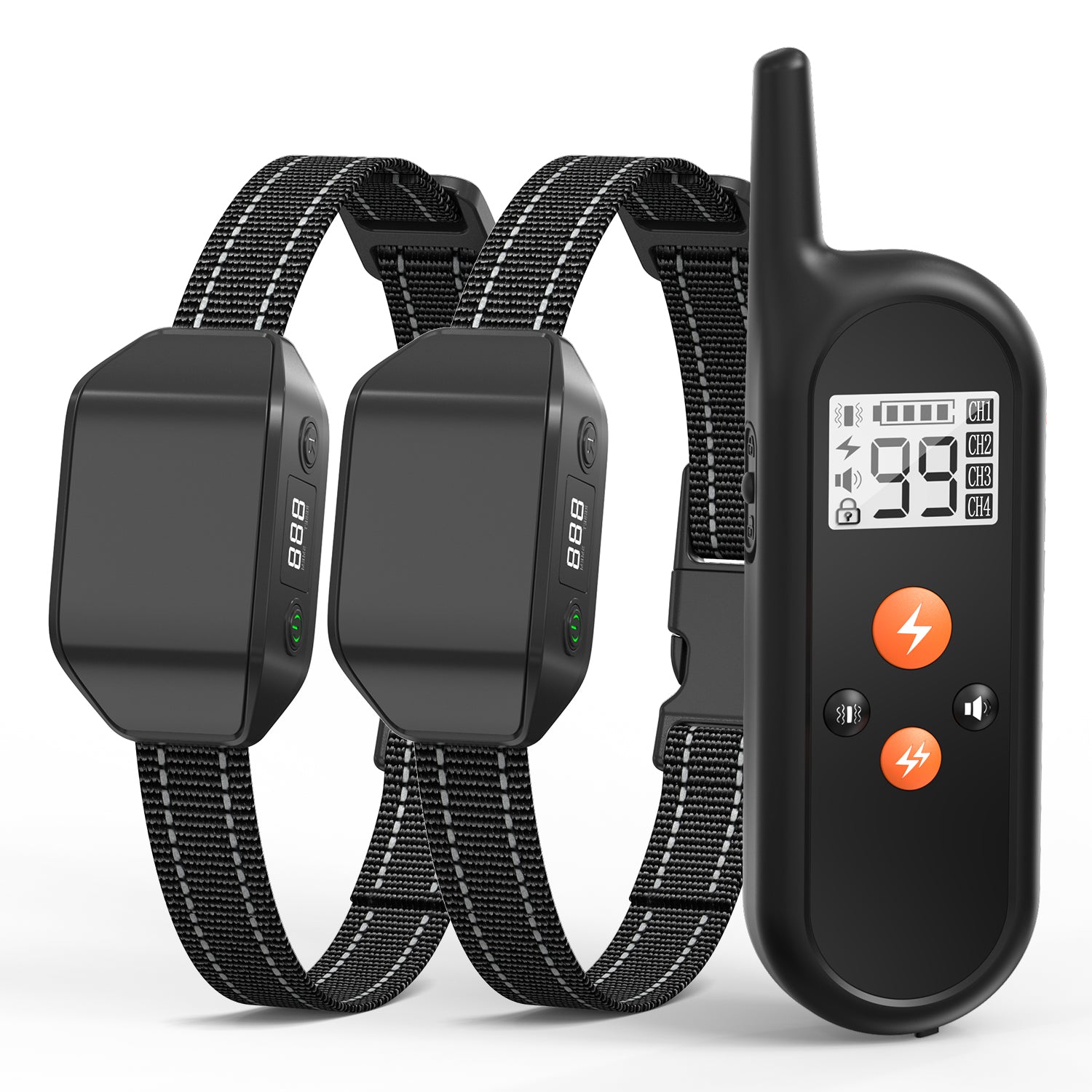 PcEoTllar Shock Collar for 2 Dogs, 4 Modes Beep Vibration Shock Dog Training Collar, IPX7 Waterproof Dog Bark Collar for Training Small Medium Large Dogs