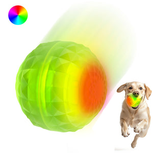 Light Up Dog Ball, Rechargeable LED Dog Toy Ball, Waterproof Durable Fetch Ball Grow in The Dark, Night Glowing Toy, Natural Rubber, Color Changing LED, Green