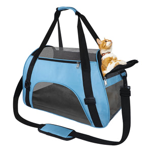 PcEoTllar Cat Carrier Airline Approved Pet Carrier, Dog Carrier, Puppy Carrier, Kitten Carrier, Blue