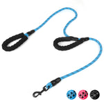 Load image into Gallery viewer, PcEoTllar Dog Leash Heavy Duty 5ft, Double Handle Dog Leash with Padded Handle for Traffic Control, Reflective Rope Leashes for Large and Medium Dogs Control Safety Training at Night
