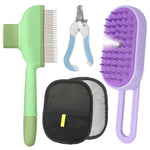 Load image into Gallery viewer, Cat Steam Brush for Shedding, 4-in-1 Rechargeable Pet Grooming Kit with Steam Brush, Self-Cleaning Flea Comb, Nail Clippers &amp; Hair Remover Glove
