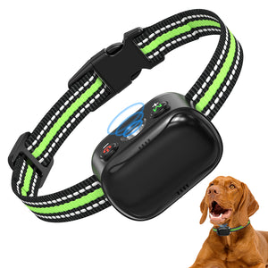 PcEoTllar Ultrasonic Dog Bark Collar, Rechargeable Anti Barking Collar with Beep, Vibration & Ultrasonic for Small Medium Large Dogs (Green)