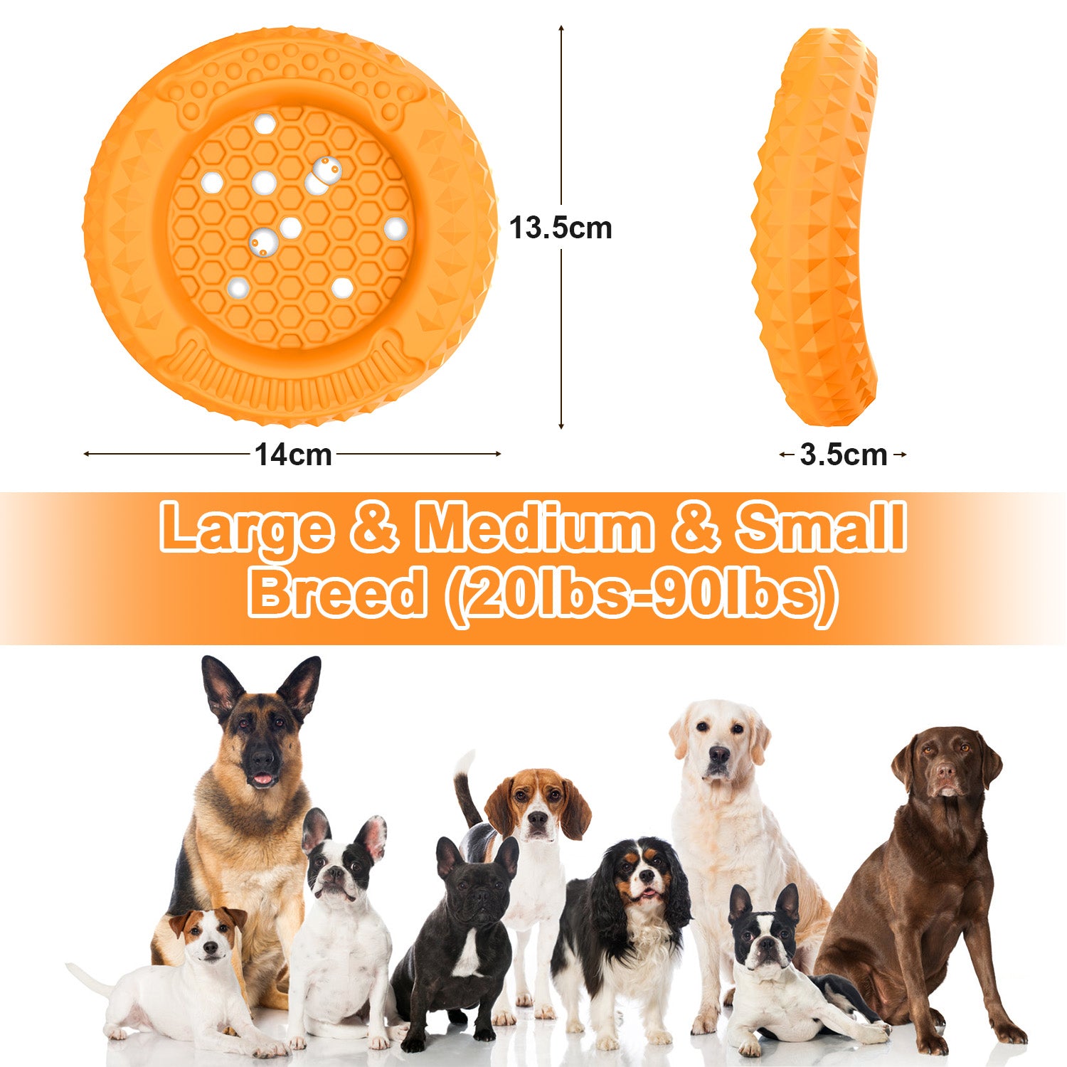 PcEoTllar Dog Toys for Aggressive Chewers, Natural Rubber Dog Chew Toys, Slow Feeder Dog Bowl,Yellow