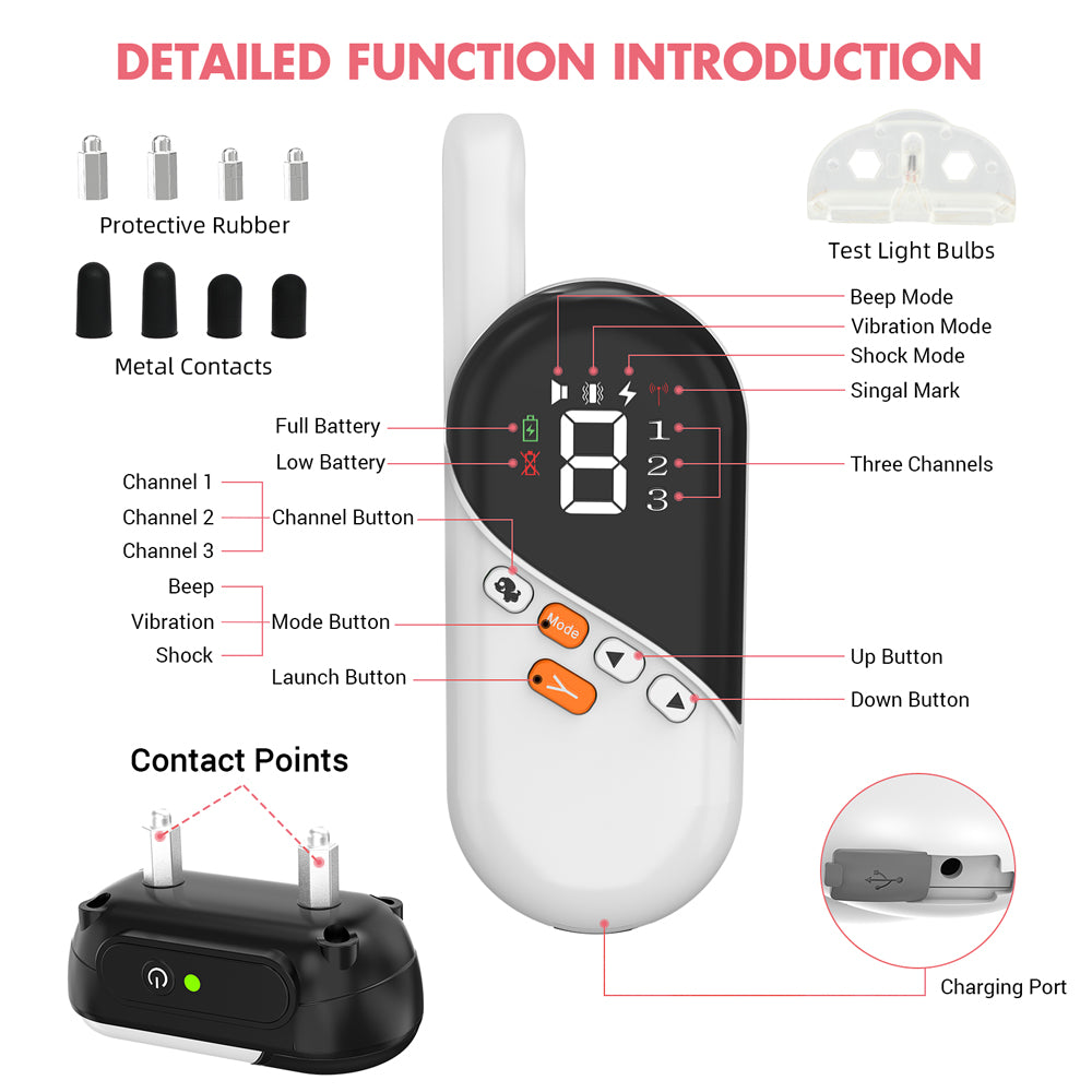 PcEoTllar Shock Collar for Small Dogs, Large Cat Training Collar, Rechargeable Dog Training Collar with Remote for Medium Dogs