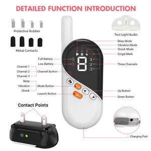 PcEoTllar Shock Collar for Small Dogs, Large Cat Training Collar, Rechargeable Dog Training Collar with Remote for Medium Dogs