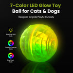 Load image into Gallery viewer, Light Up Dog Ball, Rechargeable LED Dog Toy Ball, Waterproof Durable Fetch Ball Grow in The Dark, Night Glowing Toy, Natural Rubber, Color Changing LED, Green
