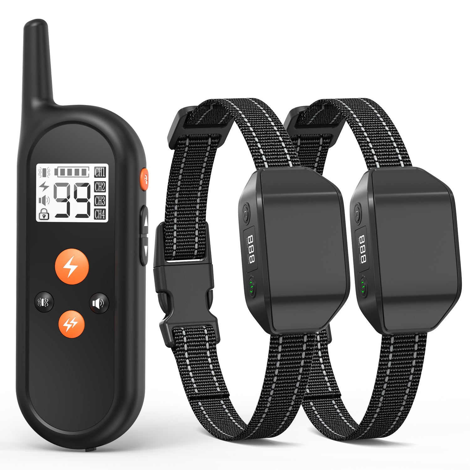 PcEoTllar Shock Collar for 2 Dogs, 4 Modes Beep Vibration Shock Dog Training Collar, IPX7 Waterproof Dog Bark Collar for Training Small Medium Large Dogs
