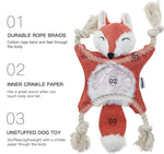Load image into Gallery viewer, PcEoTllar Fox Dog Toy with Squeaker, Stuffless Plush Dog Toy Squeaky Toys Cotton Rope Dog Toy
