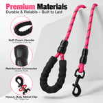 Load image into Gallery viewer, PcEoTllar Dog Leash Heavy Duty 5ft, Double Handle Dog Leash with Padded Handle for Traffic Control, Reflective Rope Leashes for Large and Medium Dogs Control Safety Training at Night
