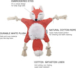 Load image into Gallery viewer, PcEoTllar Fox Dog Toy with Squeaker, Stuffless Plush Dog Toy Squeaky Toys Cotton Rope Dog Toy
