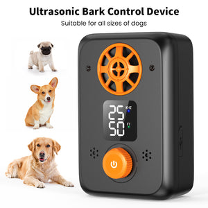 PcEoTllar Anti Barking Device, 5 Modes 50FT Ultrasonic Dog Barking Control Devices, Rechargeable Dog Bark Deterrent Devices Bark Box, Dog Barking Silencer, Black & Orange
