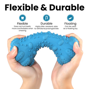 PcEoTllar Interactive Dog Chew Toy, Squeaky Treat Dispensing Dog Enrichment Toy, Bleef Flavor, Blue
