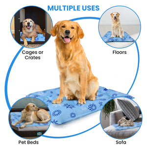 PcEoTllar Dog Cooling Mat, Ice Cooling Pad for Dogs and Cats, Water Injection Cooling Dog Bed Mats for Home, Travel and Crates - L