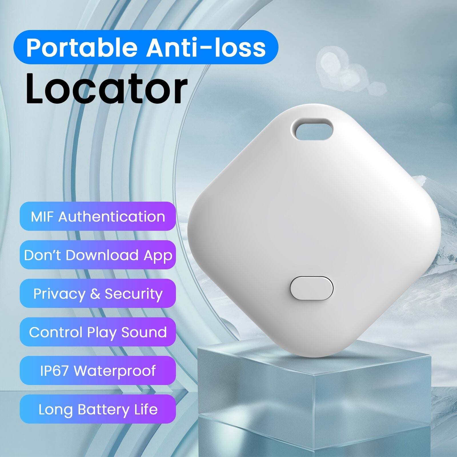 PcEoTllar Bluetooth Tracker, Keys Finder and Item Locator for Apple IOS Find My - 2 Pack - White