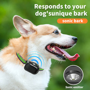 PcEoTllar Ultrasonic Dog Bark Collar, Rechargeable Anti Barking Collar with Beep, Vibration & Ultrasonic for Small Medium Large Dogs (Green)