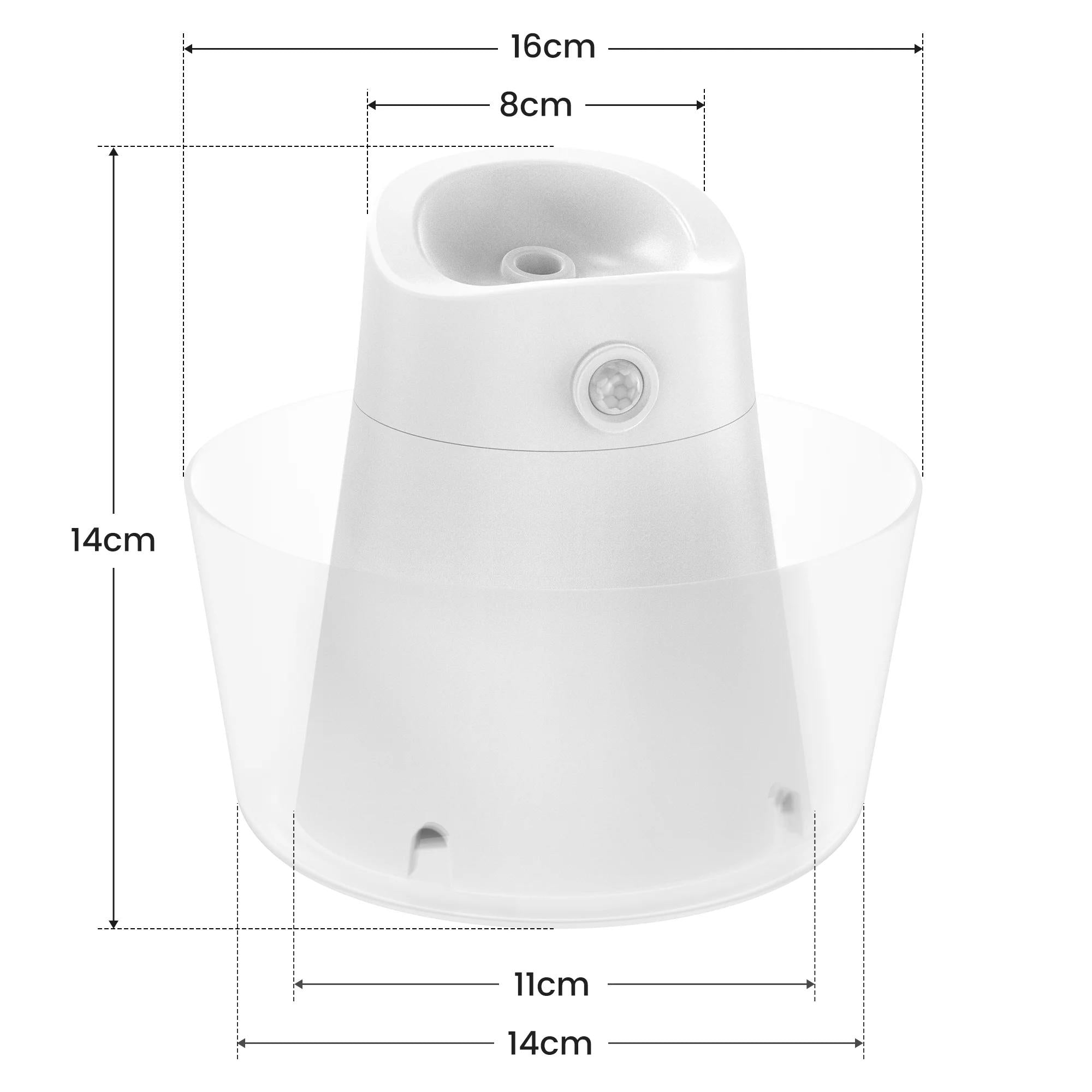 PcEoTllar Cat Water Fountain, Automatic Rechargeable Pet Water Dispenser for Cats and Dogs, White