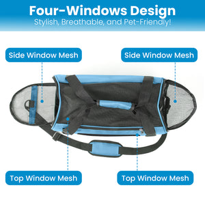 PcEoTllar Cat Carrier Airline Approved Pet Carrier, Dog Carrier, Puppy Carrier, Kitten Carrier, Blue