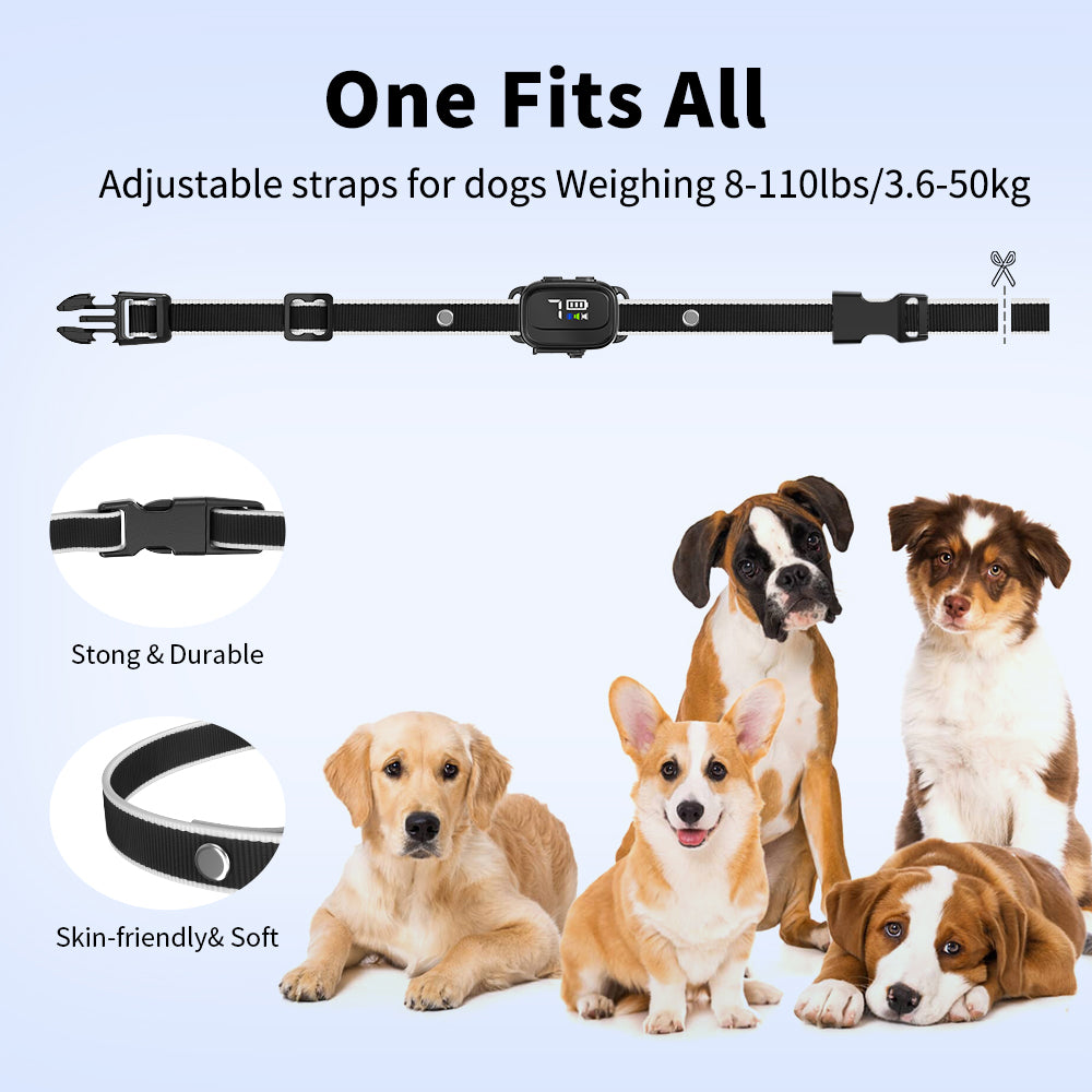 Anti-Bark Collar for Small Dogs, No Shock Anti Barking Collars with 7 Sensitivities, 3 Adjustable Modes Beep & Vibration, IP67 Waterproof - Effective & Humane Small Dogs Bark Collar-Black
