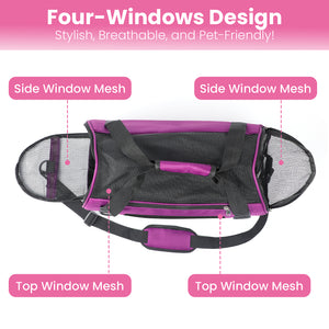PcEoTllar Cat Carrier Airline Approved Pet Carrier, Dog Carrier, Puppy Carrier, Kitten Carrier, Purple