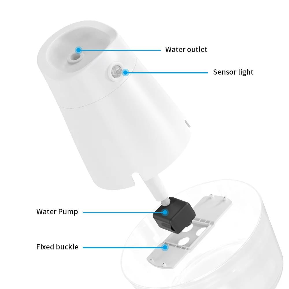 PcEoTllar Cat Water Fountain, Automatic Rechargeable Pet Water Dispenser for Cats and Dogs, White