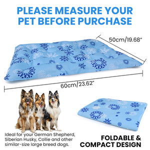 PcEoTllar Dog Cooling Mat, Ice Cooling Pad for Dogs and Cats, Water Injection Cooling Dog Bed Mats for Home, Travel and Crates - L