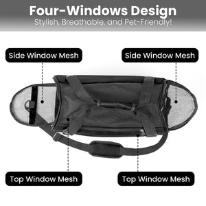 PcEoTllar Cat Carrier Airline Approved Pet Carrier, Dog Carrier, Puppy Carrier, Kitten Carrier, Black