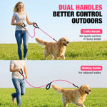 Load image into Gallery viewer, PcEoTllar Dog Leash Heavy Duty 5ft, Double Handle Dog Leash with Padded Handle for Traffic Control, Reflective Rope Leashes for Large and Medium Dogs Control Safety Training at Night

