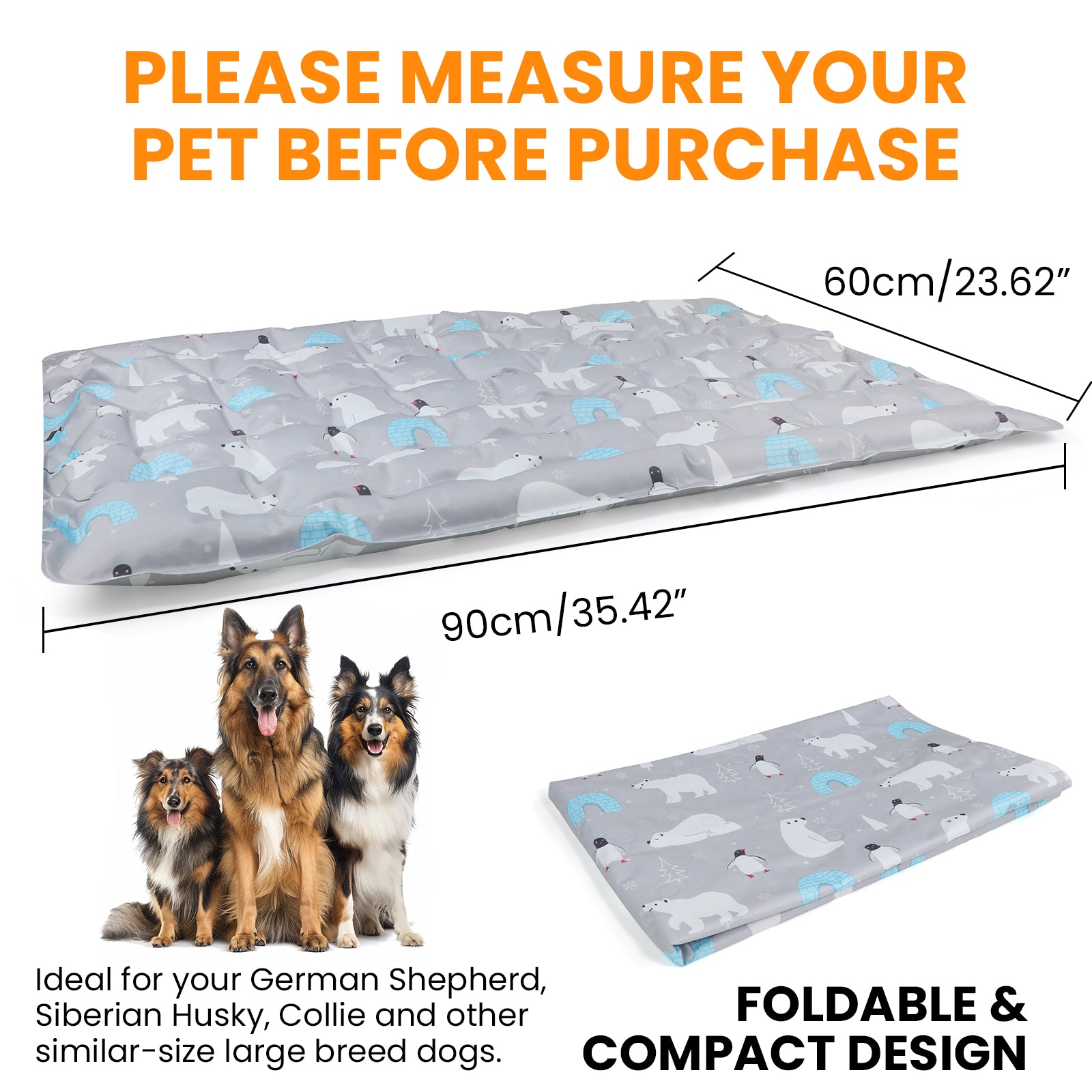 PcEoTllar Dog Cooling Mat, Ice Cooling Pad for Dogs and Cats, Water Injection Cooling Dog Bed Mats for Home, Travel and Crates - XL