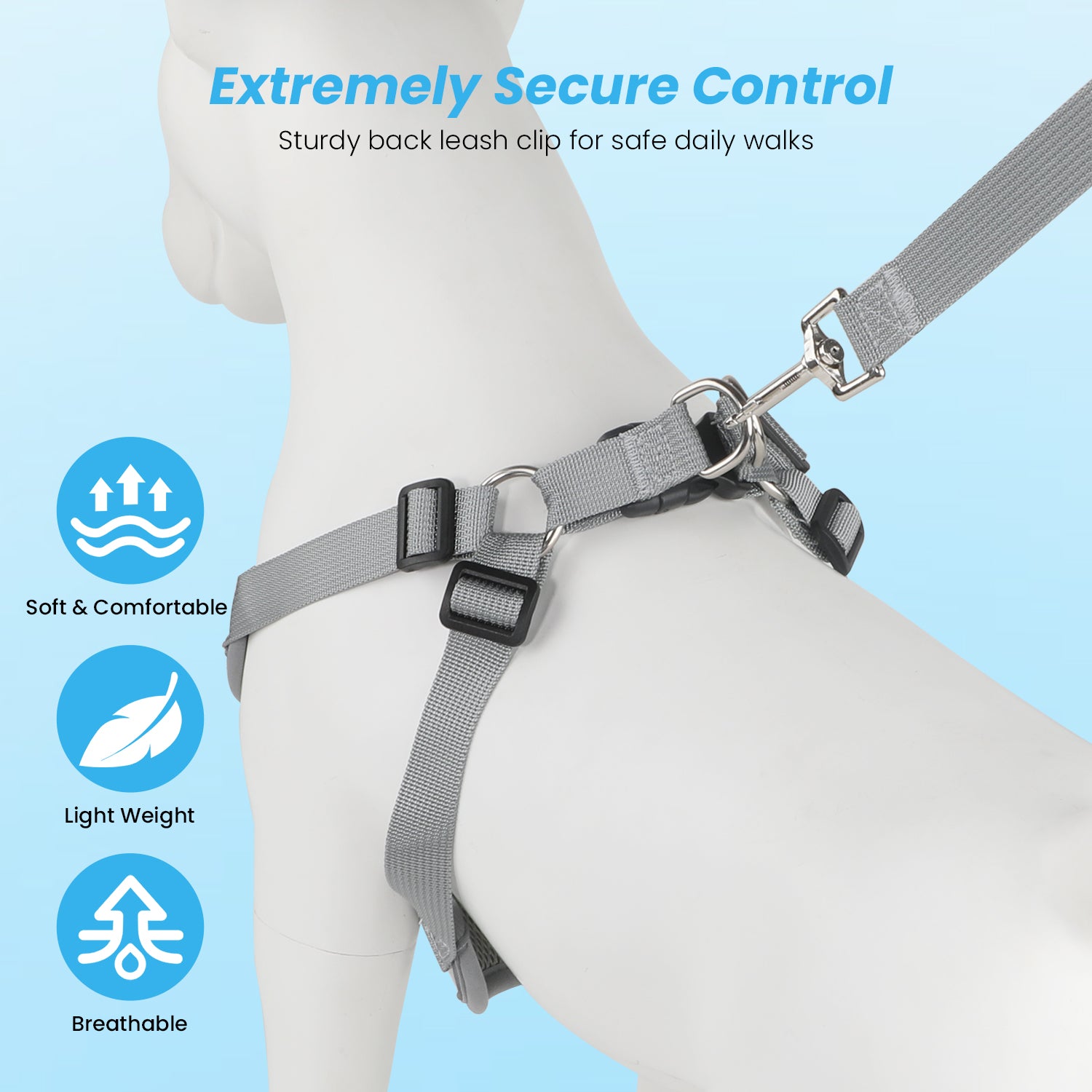 PcEoTllar Dog Harness and Leash Combo, Escape Proof No Pull Vest Harness, Step-in Reflective Adjustable Soft Padded Pet Harness for Small to Large Dogs