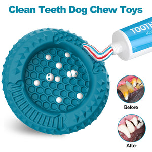 PcEoTllar Dog Toys for Aggressive Chewers, Natural Rubber Dog Chew Toys, Slow Feeder Dog Bowl, Green