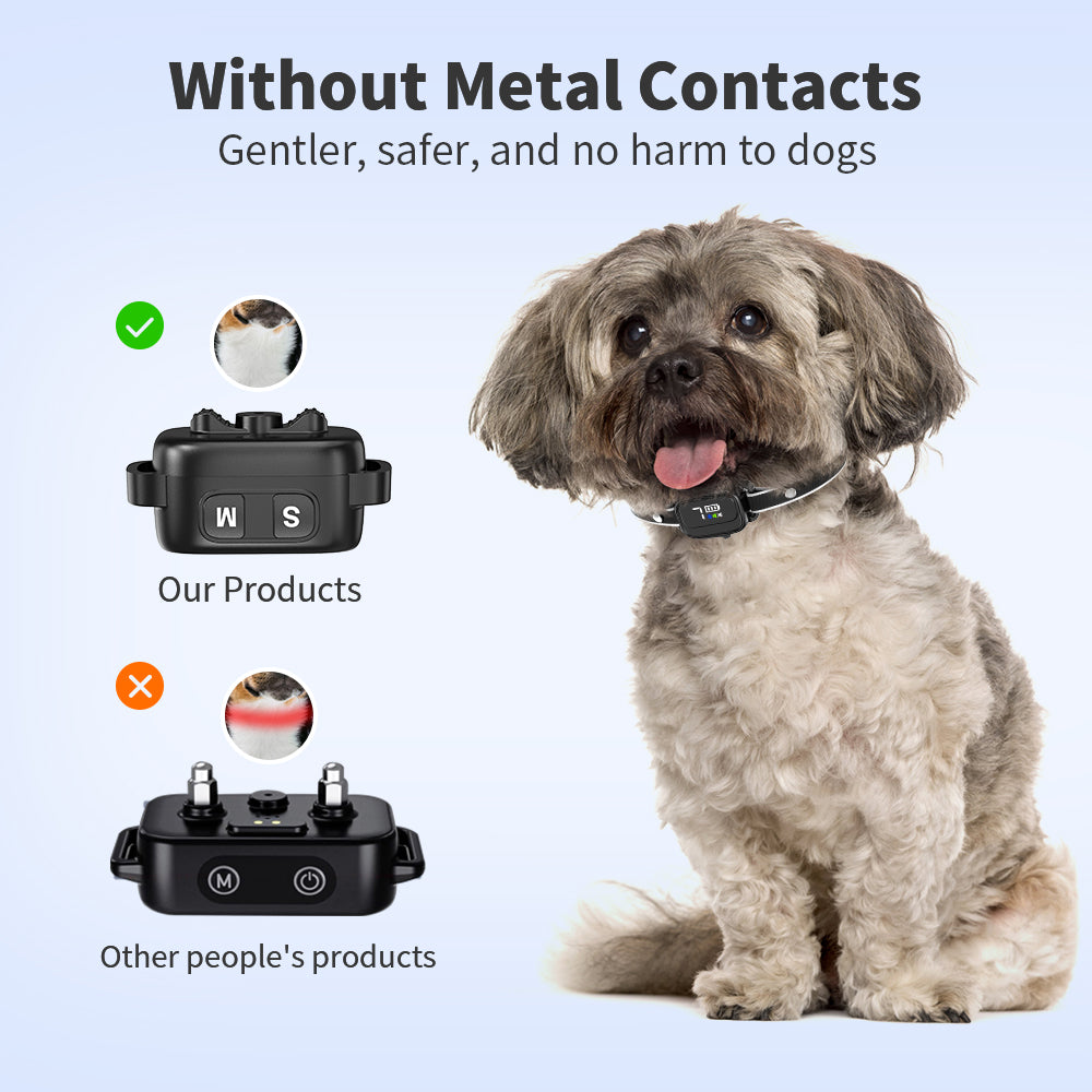 Anti-Bark Collar for Small Dogs, No Shock Anti Barking Collars with 7 Sensitivities, 3 Adjustable Modes Beep & Vibration, IP67 Waterproof - Effective & Humane Small Dogs Bark Collar-Black