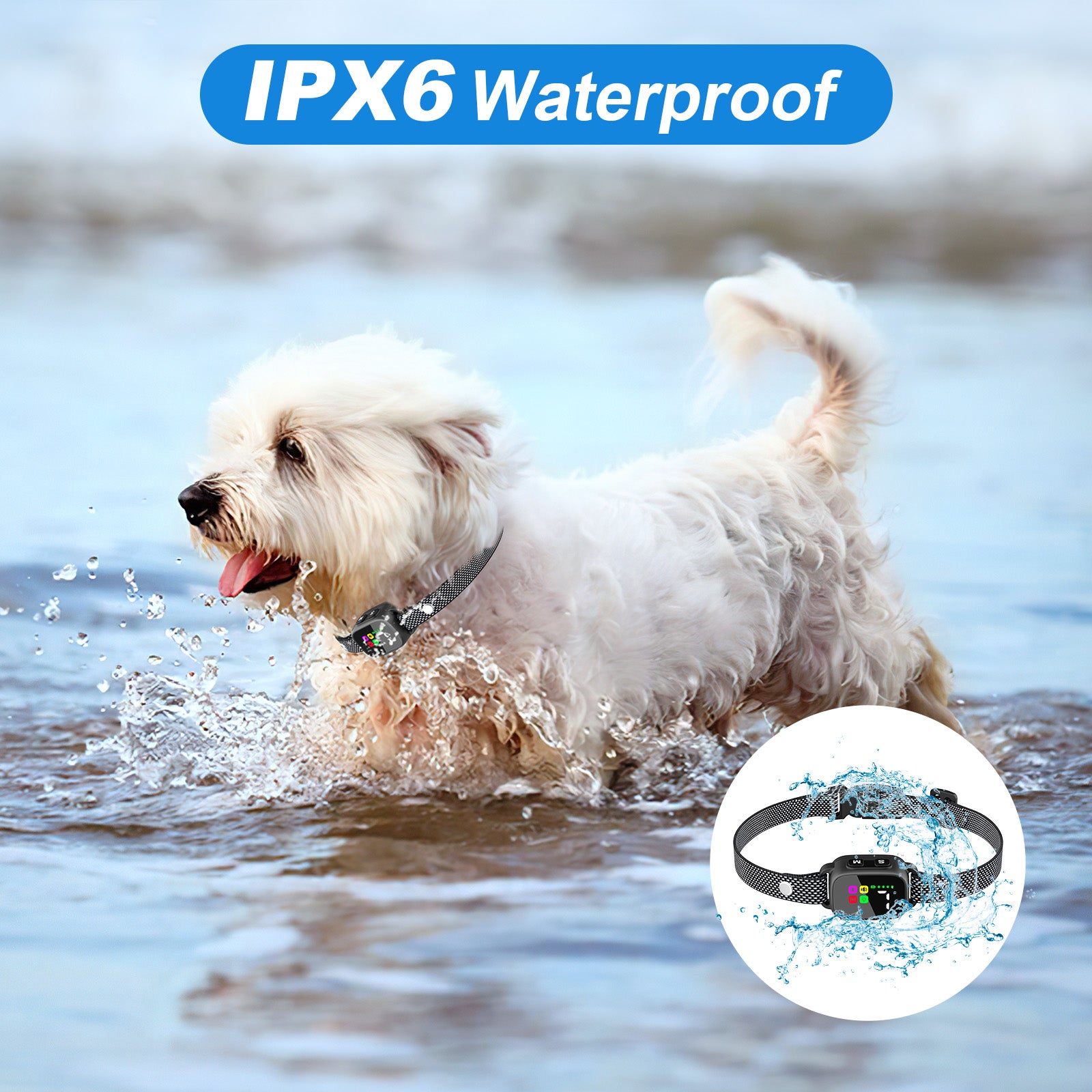 Anti-Bark Collar for Small Dogs, No Shock Bark Collar with Beep & Vibration, 1-7 Sensitivities Adjustable, Rechargeable Dog Barking Collar - Black