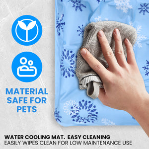 PcEoTllar Dog Cooling Mat, Ice Cooling Pad for Dogs and Cats, Water Injection Cooling Dog Bed Mats for Home, Travel and Crates - L