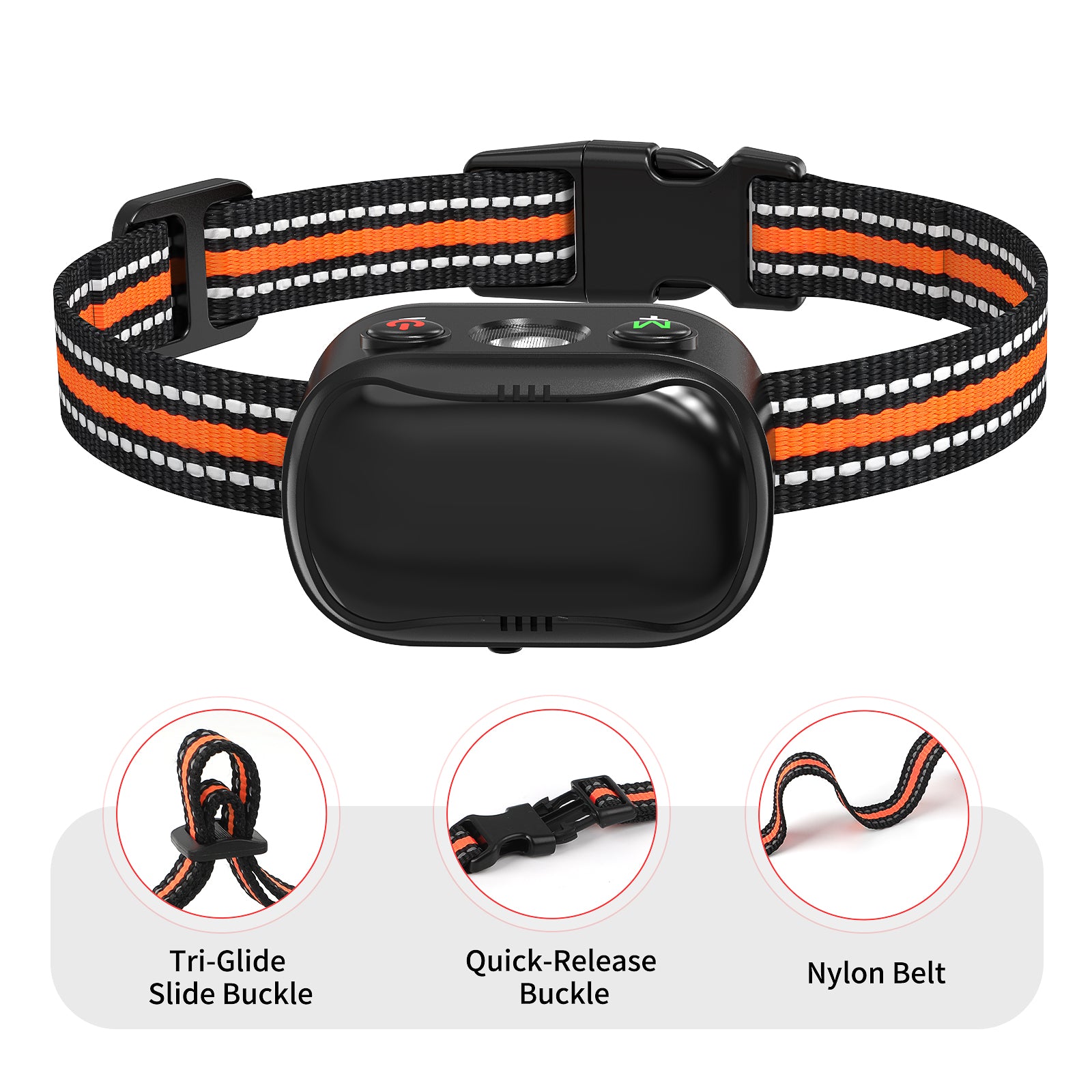 PcEoTllar Ultrasonic Dog Bark Collar, Rechargeable Anti Barking Collar with Beep, Vibration & Ultrasonic for Small Medium Large Dogs (Orange)