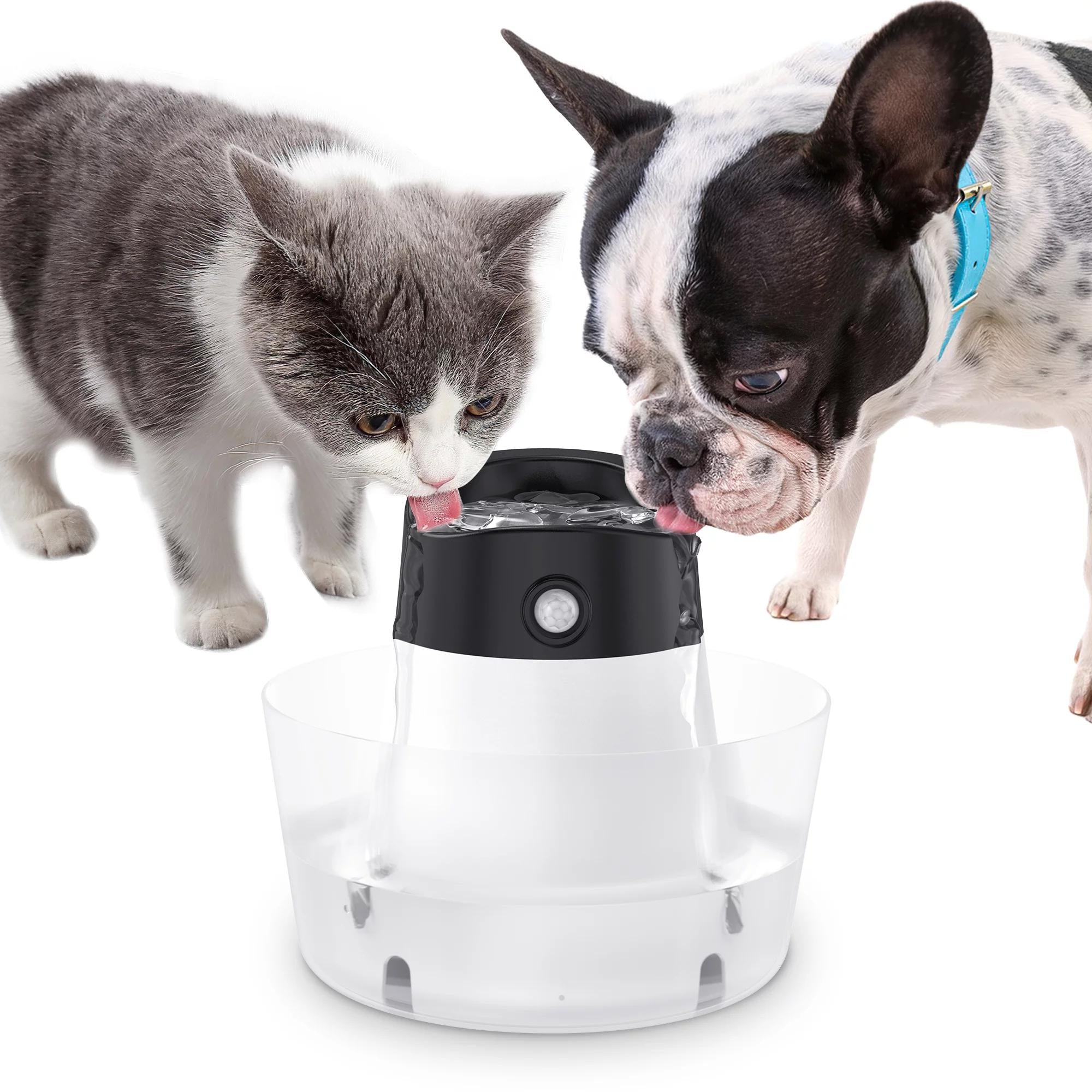 PcEoTllar Cat Water Fountain, Automatic Rechargeable Pet Water Dispenser for Cats and Dogs, Black