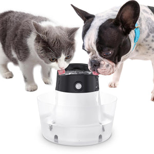 PcEoTllar Cat Water Fountain, Automatic Rechargeable Pet Water Dispenser for Cats and Dogs, Black