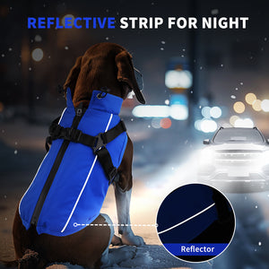 PcEoTllar Winter Dog Coat with Harness, Waterproof Reflective Dog Winter Jacket, Thick Fleece Snowsuit Christmas Vest for Small Dogs 8-11 lbs, Black