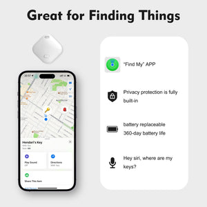 PcEoTllar Bluetooth Tracker, Keys Finder and Item Locator for Apple IOS Find My - 2 Pack - White