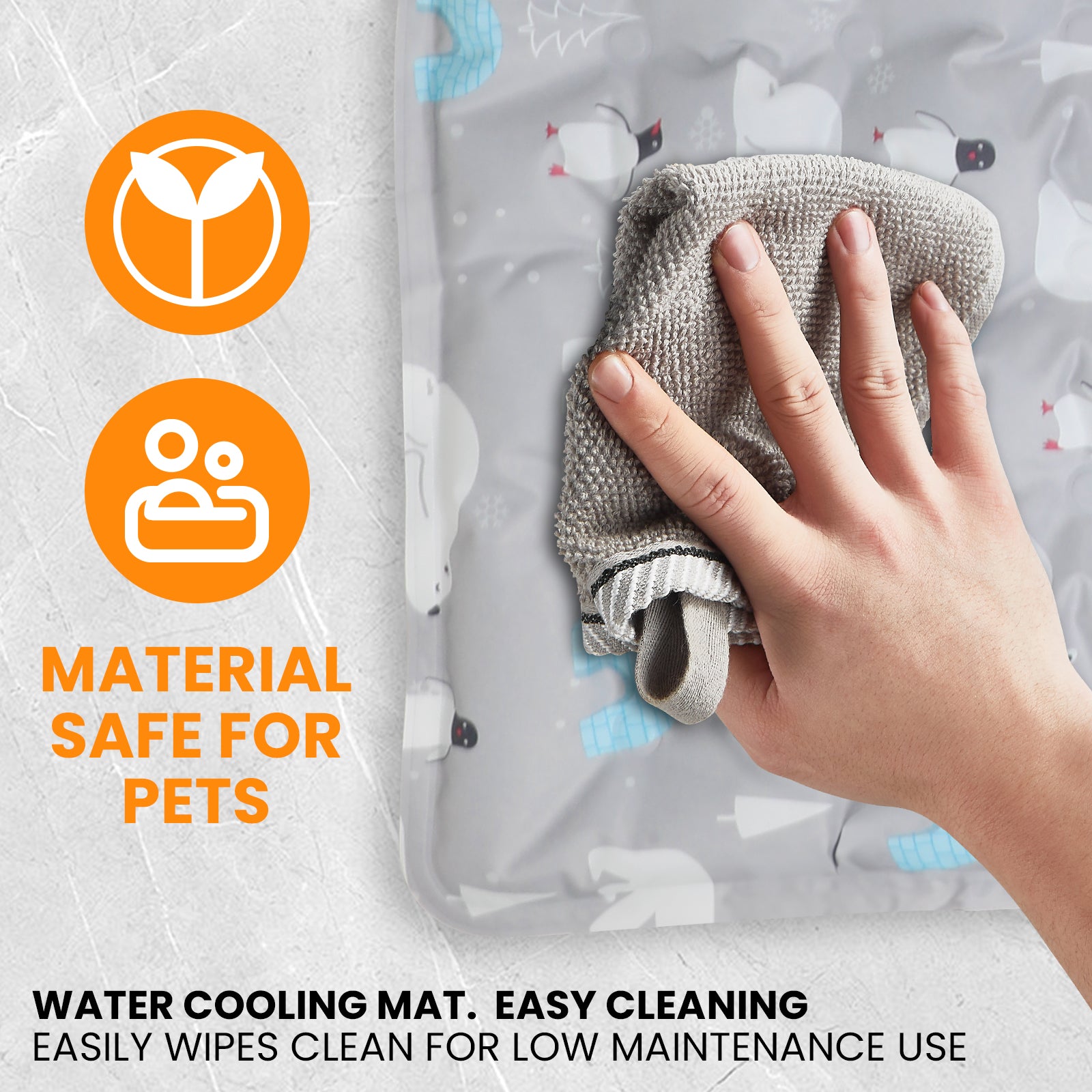 PcEoTllar Dog Cooling Mat, Ice Cooling Pad for Dogs and Cats, Water Injection Cooling Dog Bed Mats for Home, Travel and Crates - XL