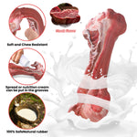 Load image into Gallery viewer, PcEoTllar Dog Toys for Aggressive Chewers, 1 Rubber &amp; 1 Nylon Dog Chew Bones, Large, Pink, 2 Pack
