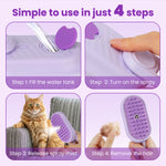 Load image into Gallery viewer, Cat Steam Brush for Shedding, 4-in-1 Rechargeable Pet Grooming Kit with Steam Brush, Self-Cleaning Flea Comb, Nail Clippers &amp; Hair Remover Glove
