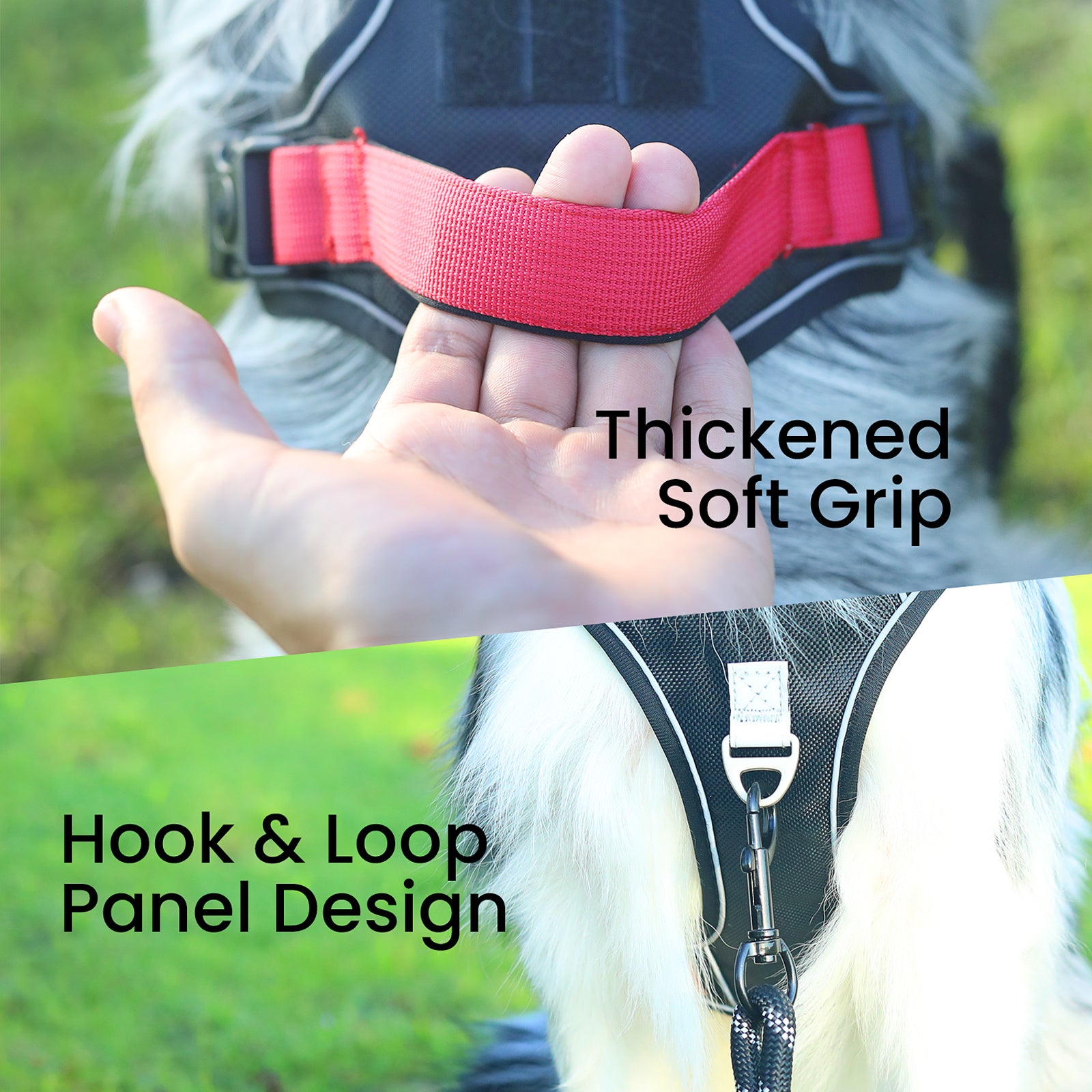 PcEoTllar Dog Harness and Leash Combo, Escape Proof No Pull Vest Harness, with Reflective Leash, Adjustable Pet Harness with Handle for Small Dogs, Black S