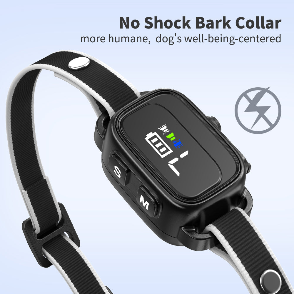 Anti-Bark Collar for Small Dogs, No Shock Anti Barking Collars with 7 Sensitivities, 3 Adjustable Modes Beep & Vibration, IP67 Waterproof - Effective & Humane Small Dogs Bark Collar-Black