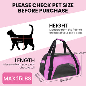 PcEoTllar Cat Carrier Airline Approved Pet Carrier, Dog Carrier, Puppy Carrier, Kitten Carrier, Purple