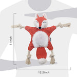 Load image into Gallery viewer, PcEoTllar Fox Dog Toy with Squeaker, Stuffless Plush Dog Toy Squeaky Toys Cotton Rope Dog Toy
