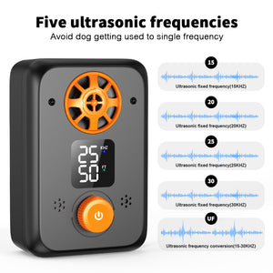 PcEoTllar Anti Barking Device, 5 Modes 50FT Ultrasonic Dog Barking Control Devices, Rechargeable Dog Bark Deterrent Devices Bark Box, Dog Barking Silencer, Black & Orange