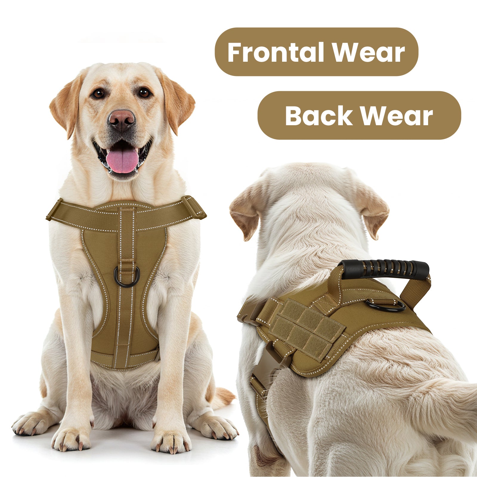 PcEoTllar No Pull Dog Harness for Small Dogs, Reflective Dog Vest Harness with Handle, Adjustable Easy on Dog Harness for Training Running Walking