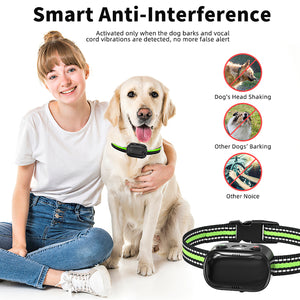 PcEoTllar Ultrasonic Dog Bark Collar, Rechargeable Anti Barking Collar with Beep, Vibration & Ultrasonic for Small Medium Large Dogs (Green)