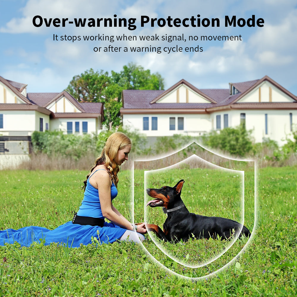 PcEoTllar GPS Wireless Dog Fence Collar, Electric Dog Fence with GPS, Beep/Vibration/Shock, Black